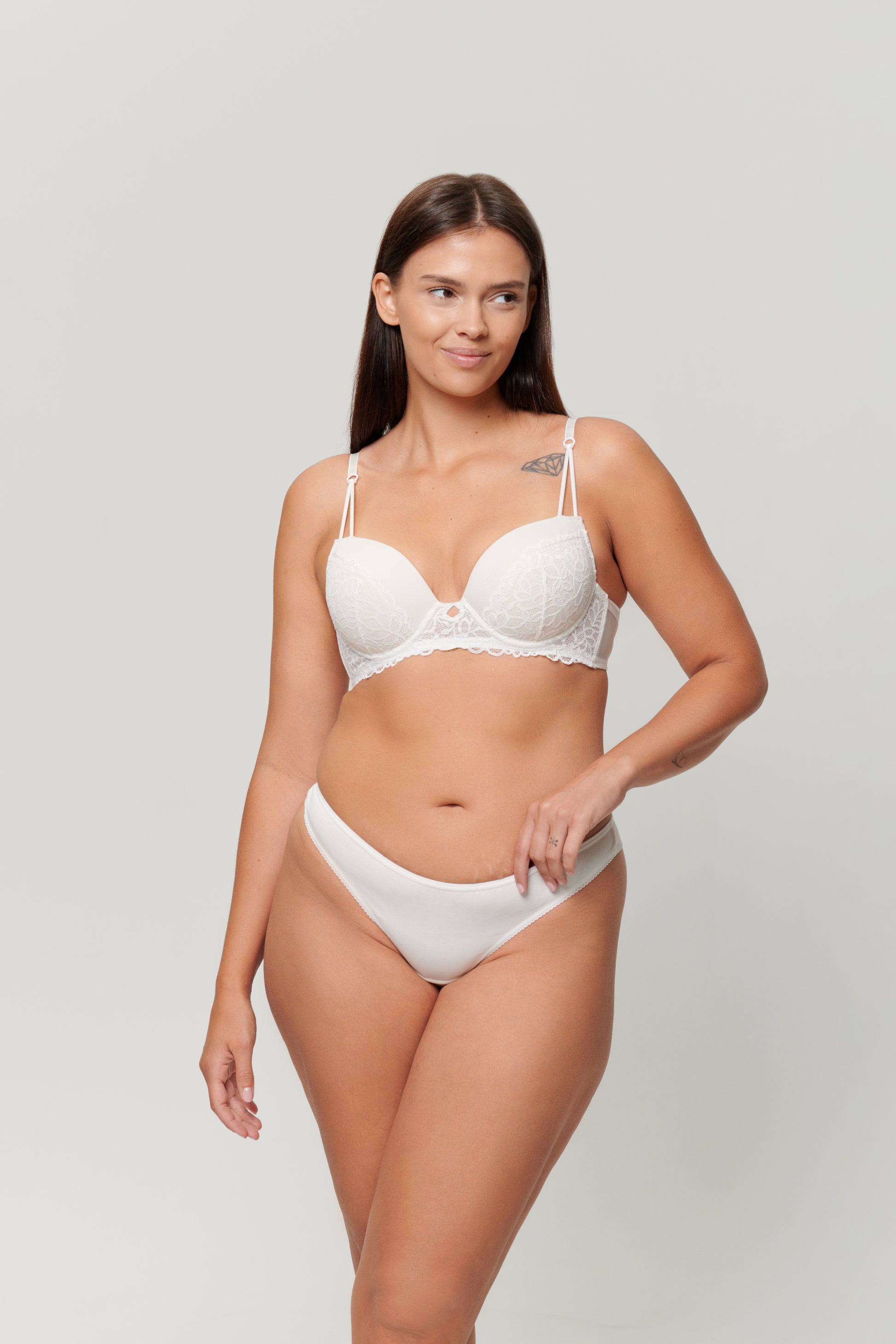 Lace Underwire Bra White